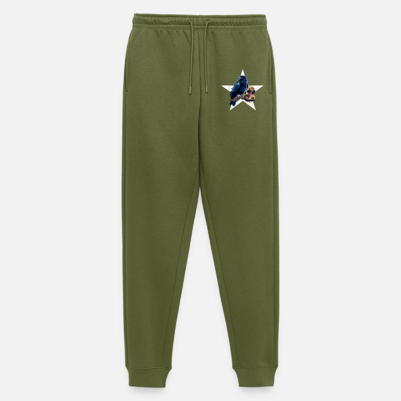 nebelig, Menschenschädel, closing - Männer Premium Bio Jogginghose - Khaki