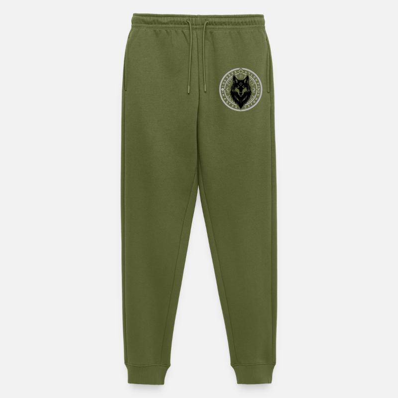 Runenstern Kreis Emblem - Männer Premium Bio Jogginghose - Khaki