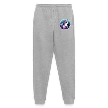 Cosmic Unicorn with Scarf - Men's Premium Organic Joggers - heather grey - Front - Thijin (182cm)
