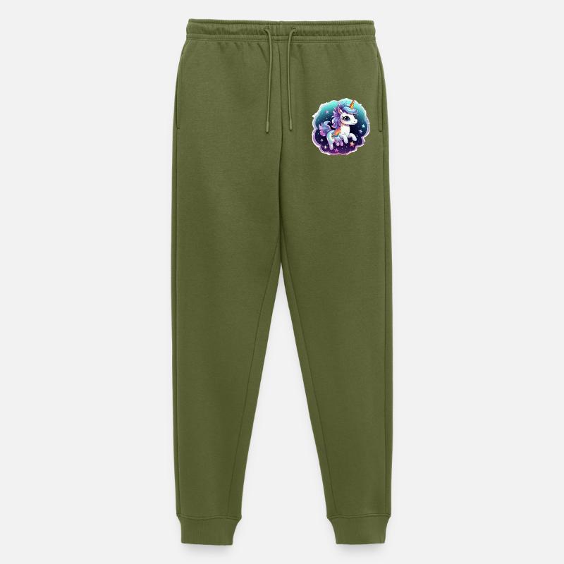 Kosmisches Einhorn mit Schal - Männer Premium Bio Jogginghose - Khaki