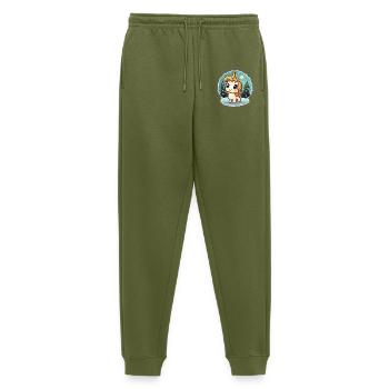Winter magic unicorn in the snow forest - Men's Premium Organic Joggers - khaki - Front - Thijin (182cm)