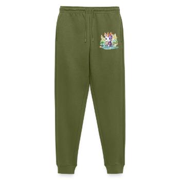 Wandering Unicorn Bunny with Map - Men's Premium Organic Joggers - khaki - Front - Thijin (182cm)