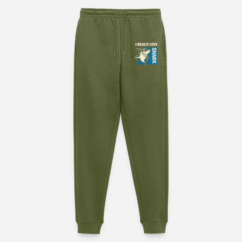 I Really Love Shark - Männer Premium Bio Jogginghose - Khaki