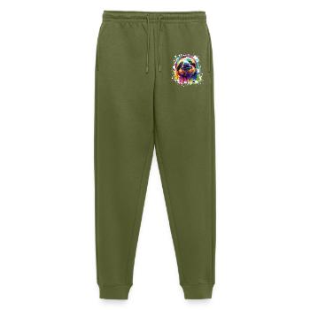 Color Explosion Sloth Sloth - Men's Premium Organic Joggers - khaki - Front - Thijin (182cm)