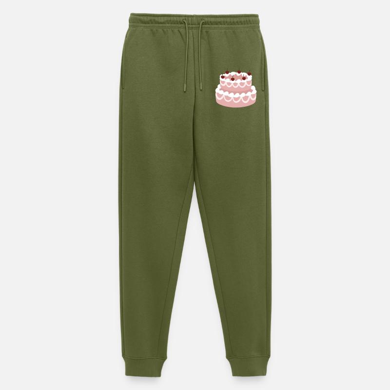 Cherry Pink Layer Cake - Men's Premium Organic Joggers - khaki