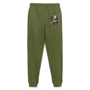 New Forest Forest Trail - Men's Premium Organic Joggers - khaki - Front - Thijin (182cm)