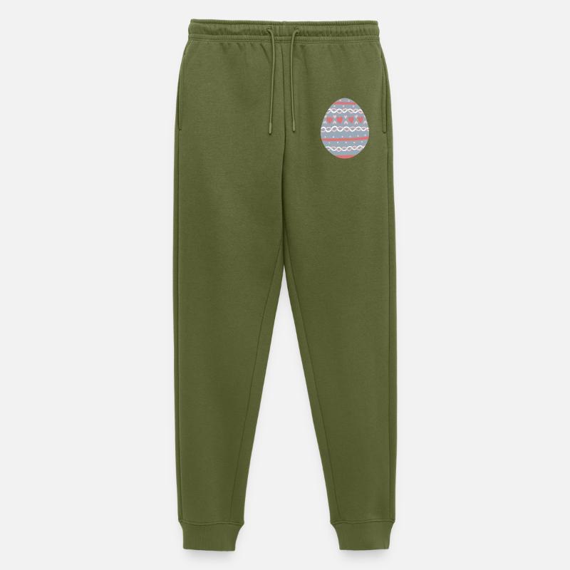 Pastel Hearts Egg Pattern - Männer Premium Bio Jogginghose - Khaki
