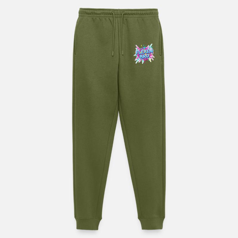 Flexen Bro Graffiti Logo - Männer Premium Bio Jogginghose - Khaki