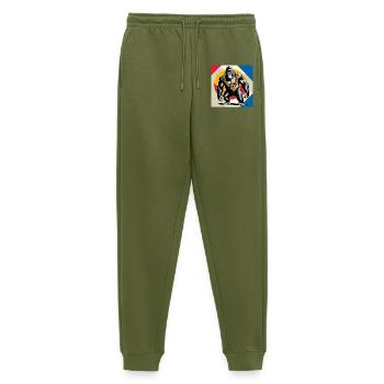 Bitcoin Gorilla Kettenheld - Männer Premium Bio Jogginghose - Khaki - Vorne - Thijin (182cm)