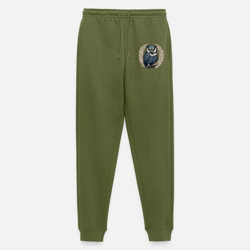 Mondnacht-Eule im Rosenkraß - Männer Premium Bio Jogginghose - Khaki