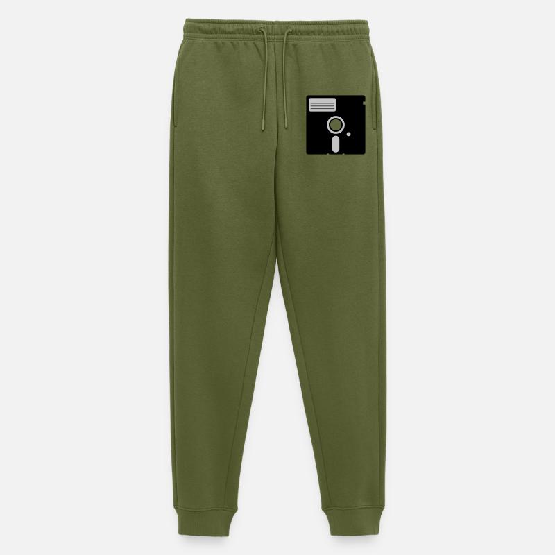 retro floppy disk - Männer Premium Bio Jogginghose - Khaki