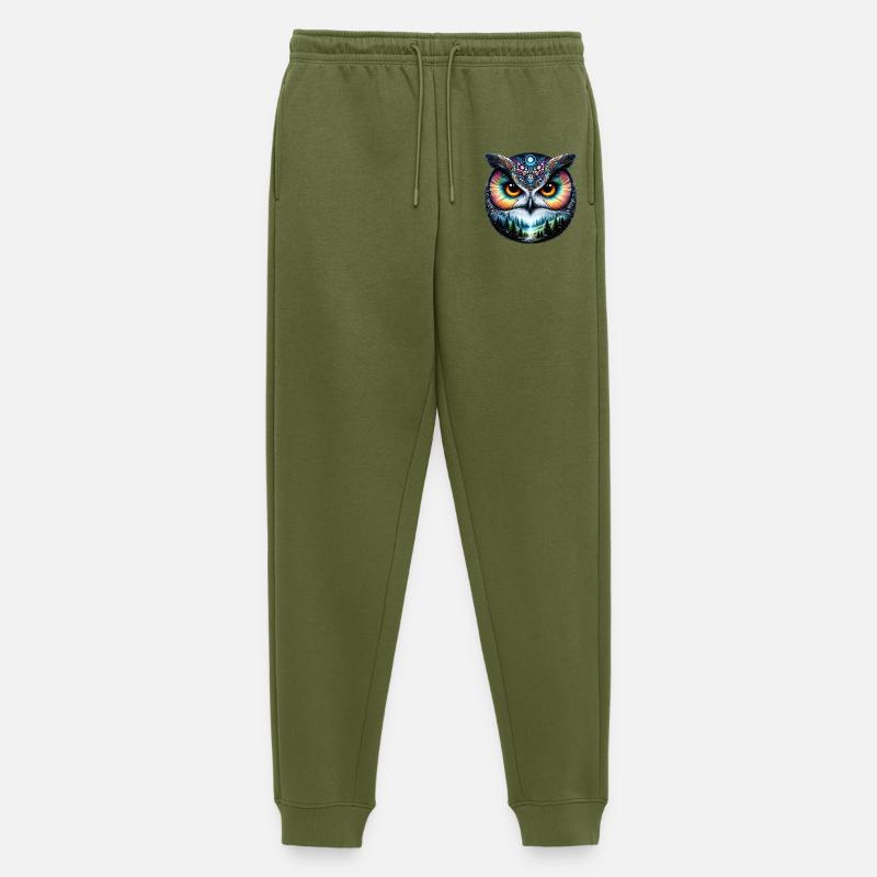 Eule - Männer Premium Bio Jogginghose - Khaki