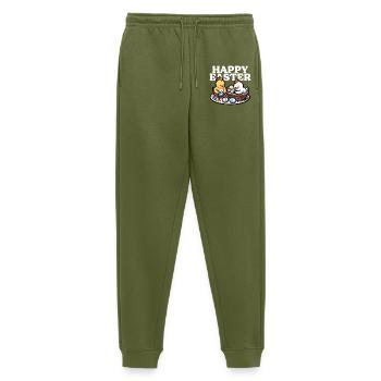 Happy Easter – Cute chicks paint Easter eggs - Men's Premium Organic Joggers - khaki - Front - Thijin (182cm)