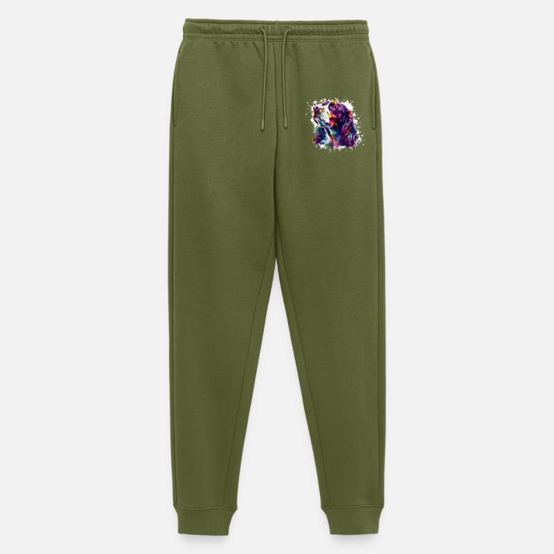 Ritratto Cane Cane - Pantaloni da jogging ecologici premium da uomo - kaki