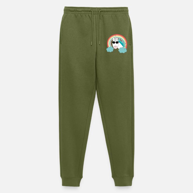 Einhorn mit Sonnenbrille - Männer Premium Bio Jogginghose - Khaki