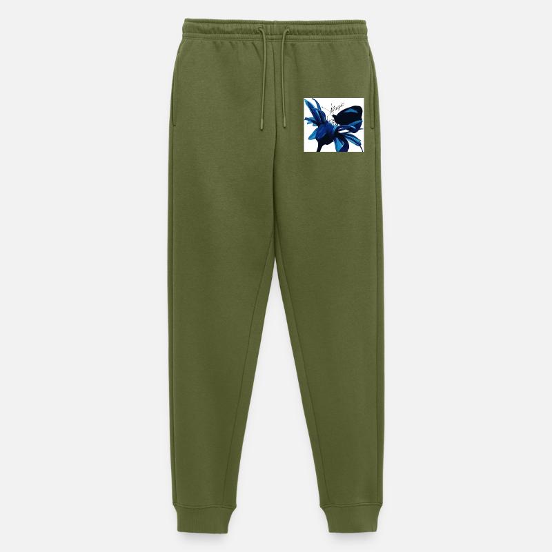 Blaues Blütenzauber mit Magic - Männer Premium Bio Jogginghose - Khaki