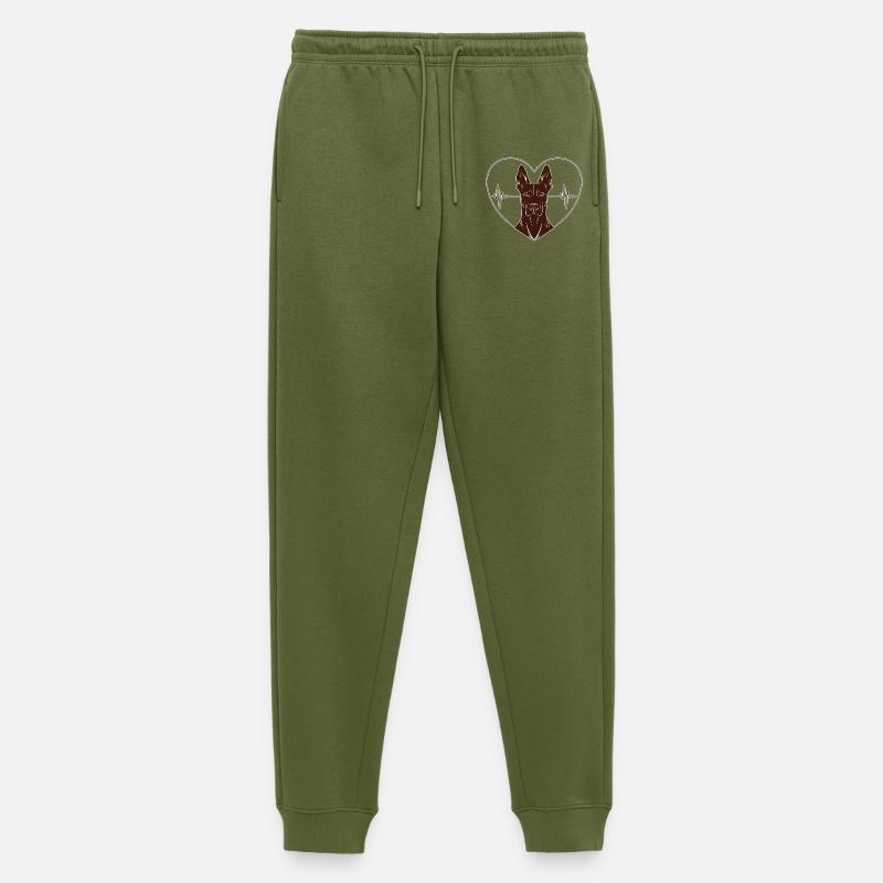 Herz Dobermann Design – Rust Look - Männer Premium Bio Jogginghose - Khaki
