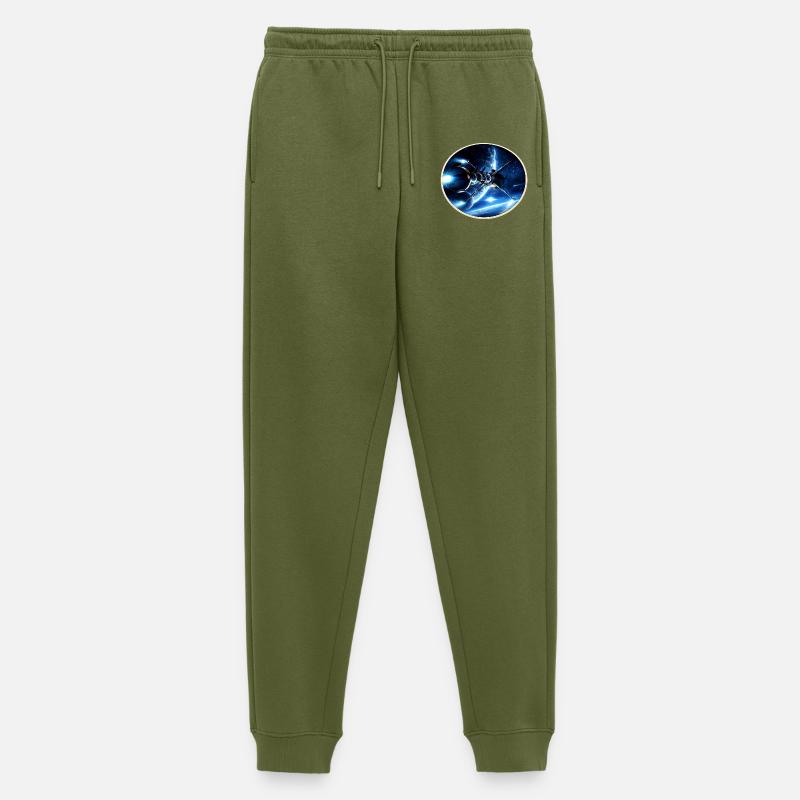 The Comet - Retro Space Emblem – 8-Bit Starship - Männer Premium Bio Jogginghose - Khaki