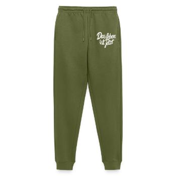 Das Leben ist jetzt Typografie - Männer Premium Bio Jogginghose - Khaki - Vorne - Thijin (182cm)