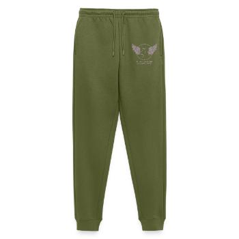 Labrador Angel in Dog Heaven Mourning Farewell - Men's Premium Organic Joggers - khaki - Front - Thijin (182cm)