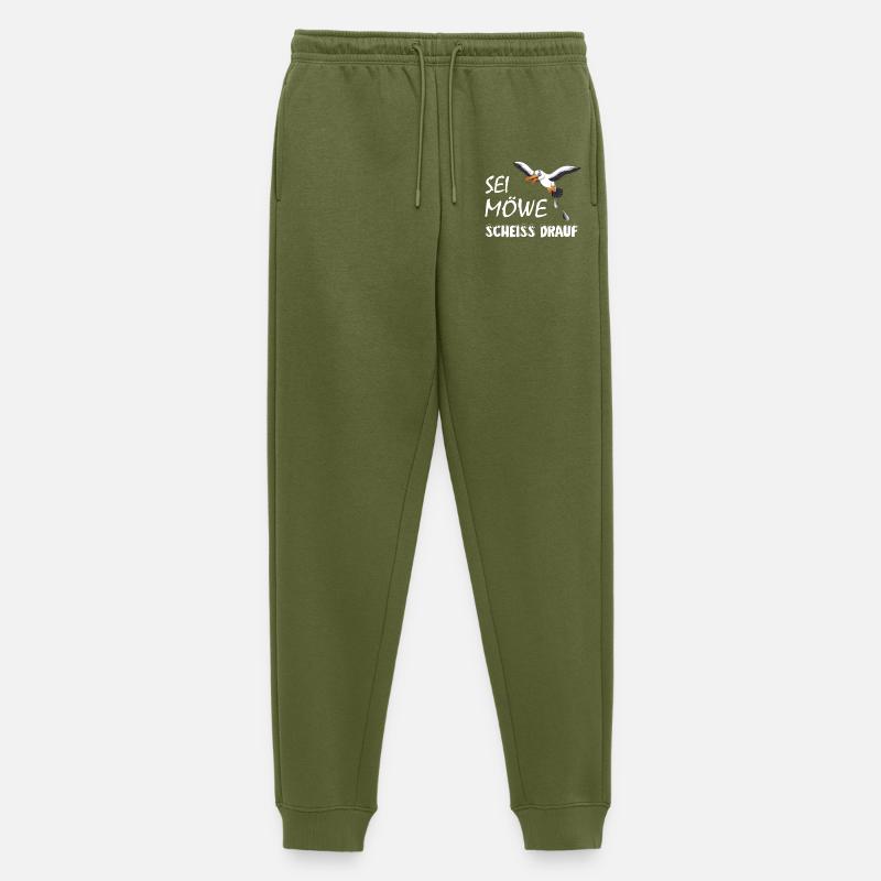 Sei Möwe, scheiss drauf, plattdeutsch Geschenk - Männer Premium Bio Jogginghose - Khaki