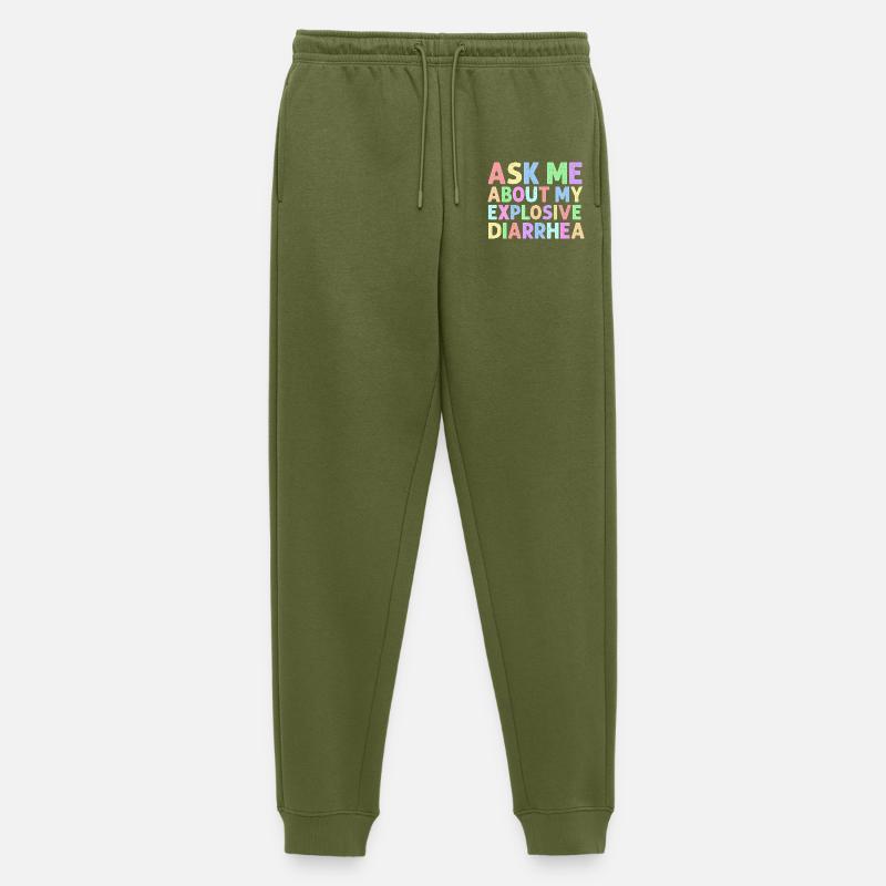 Frag mich nach meinem explosiven Durchfall – nervös - Männer Premium Bio Jogginghose - Khaki