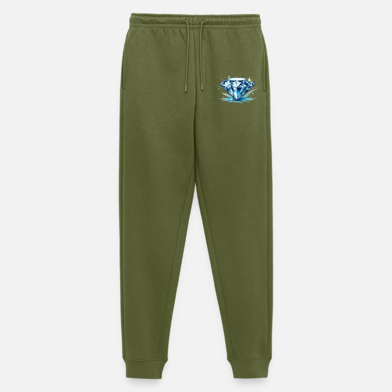 Eisblauer Diamant - Männer Premium Bio Jogginghose - Khaki