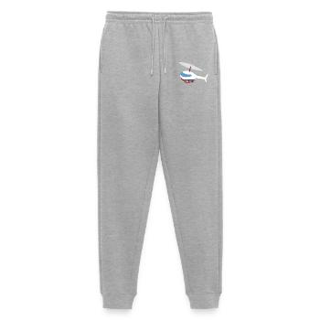 White Helicopter - Men's Premium Organic Joggers - heather grey - Front - Thijin (182cm)