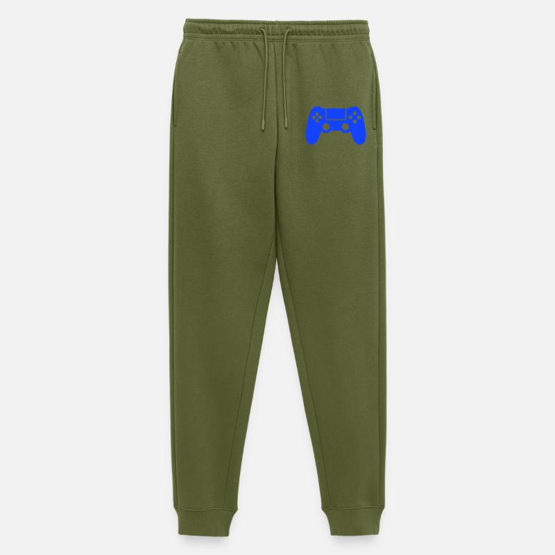 Blå spillkontroller-silhuett - Premium økologisk joggebukse for menn - kaki