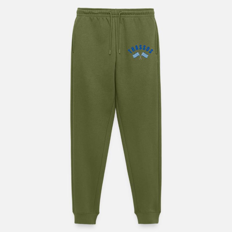 Thassos kreuzte griechische Flaggen - Männer Premium Bio Jogginghose - Khaki