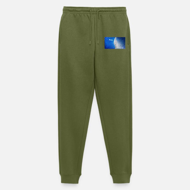 Cobalt Bubblewave Abstract - Men's Premium Organic Joggers - khaki