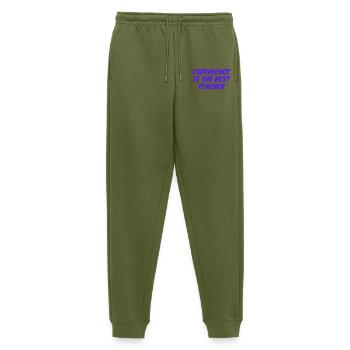 experience_is_the_best_teacher_20260604_181624_ - Männer Premium Bio Jogginghose - Khaki - Vorne - Thijin (182cm)