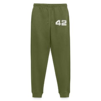 NERDY forever - 42 - Men's Premium Organic Joggers - khaki - Front - Thijin (182cm)