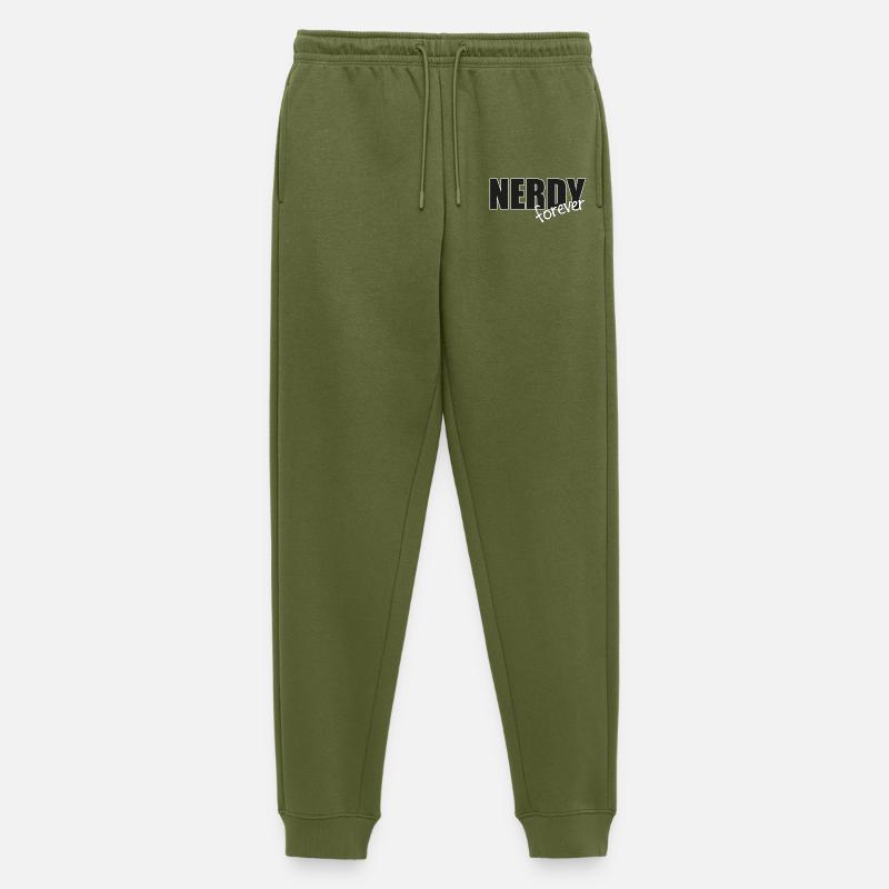 NERDY forever - Logo Black/White - Männer Premium Bio Jogginghose - Khaki