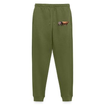 two cows - Men's Premium Organic Joggers - khaki - Front - Thijin (182cm)