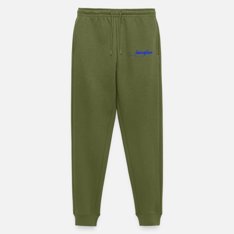 Imagine Blaue Farbklecks Script - Männer Premium Bio Jogginghose - Khaki