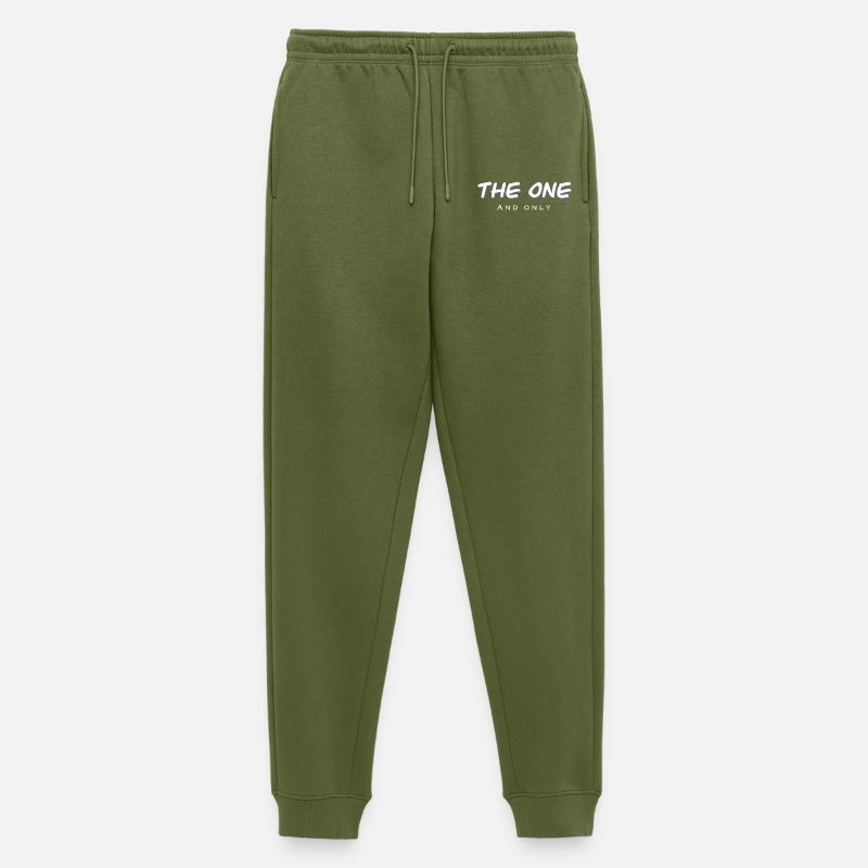 Exklusiver Single-Star Design - Männer Premium Bio Jogginghose - Khaki
