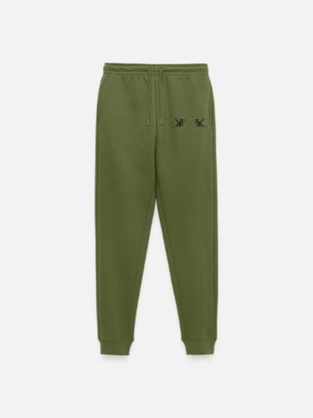 Design 14 (Flügelset, weit) - Männer Premium Bio Jogginghose - Khaki