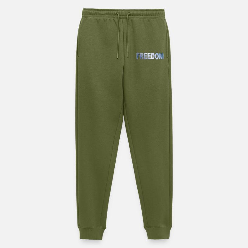 Freedom Typografie Statement Design - Männer Premium Bio Jogginghose - Khaki