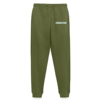 ZAEMAESTOH Football Saying - Men's Premium Organic Joggers - khaki - Front - Thijin (182cm)