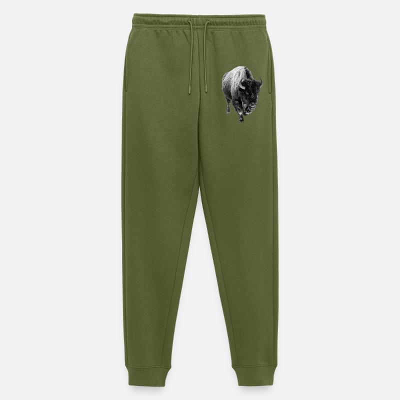 Winterbison im Schnee - Männer Premium Bio Jogginghose - Khaki