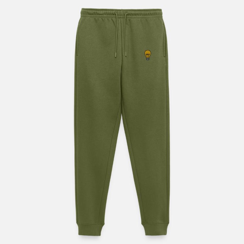 Glühbirne bestickt - Männer Premium Bio Jogginghose - Khaki