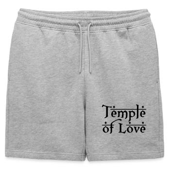 TEMPLE DE L’AMOUR Liebe Tempel - Short de survêtement homme premium - gris chiné - Devant - AI Model Male 178 light (178cm)