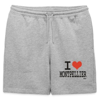 i love montpellier - I love montpellier - Mens' Premium Organic Sweatshorts - heather grey - Front - AI Model Male 178 light (178cm)