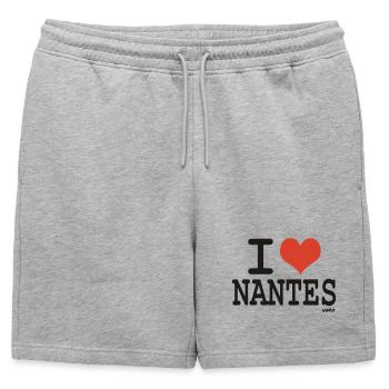 i love nantes - I love nantes - Mens' Premium Organic Sweatshorts - heather grey - Front - AI Model Male 178 light (178cm)