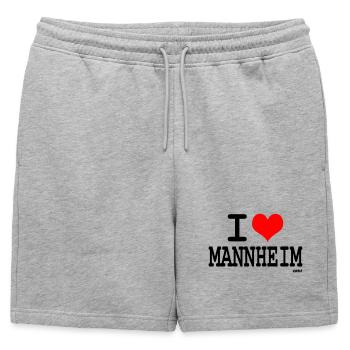 ich liebe mannheim - i love - Männer Premium Organic Sweatshorts - Grau meliert - Vorne - AI Model Male 178 light (178cm)