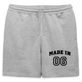 mp_madein06a - Mens' Premium Organic Sweatshorts - heather grey - Front - AI Model Male 178 light (178cm)