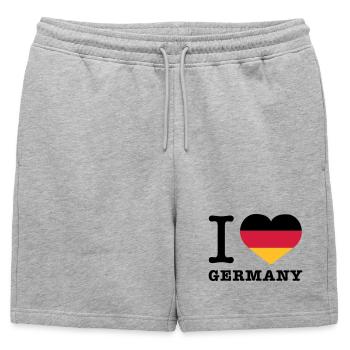 I love Germany | Herz | Heart - Short de survêtement homme premium - gris chiné - Devant - AI Model Male 178 light (178cm)