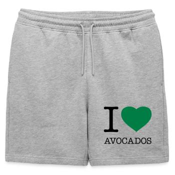 I LOVE AVOCADOS - Short de survêtement homme premium - gris chiné - Devant - AI Model Male 178 light (178cm)