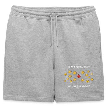 What if you're right? - Mens' Premium Organic Sweatshorts - heather grey - Front - AI Model Male 178 light (178cm)